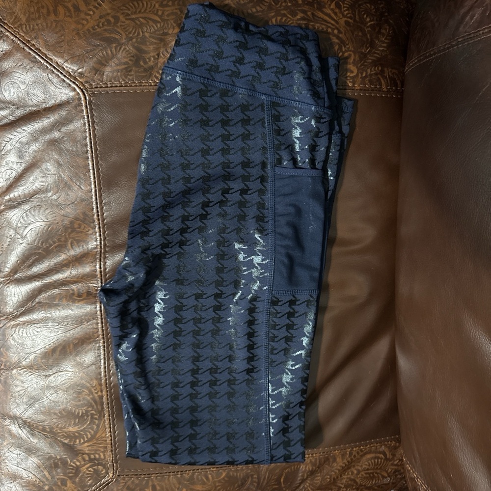 Navy Blue Patterned Leggings
